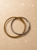 Elegante bracelete em design de cabo – Dourada/Prateada (conjunto de 2)
